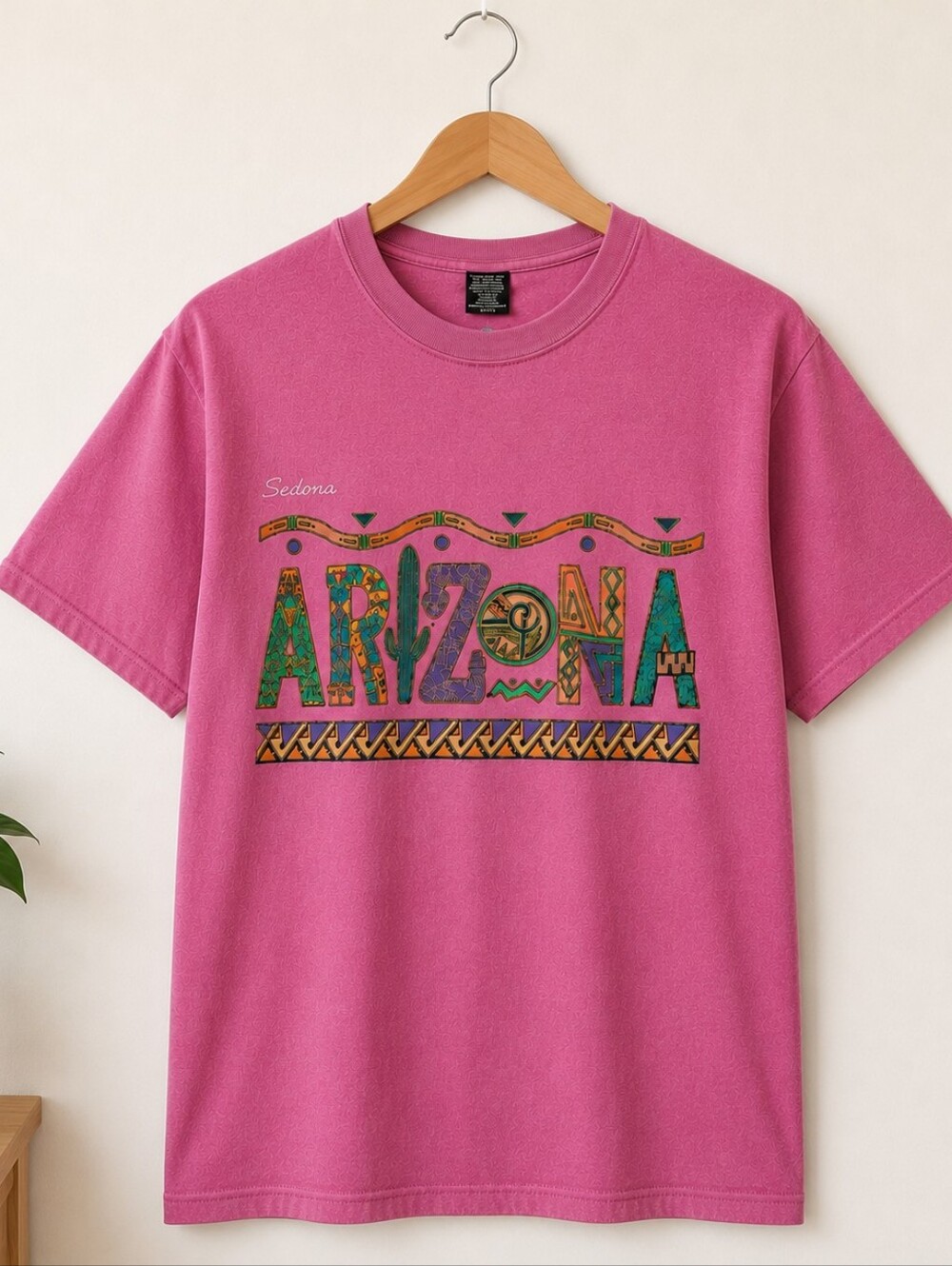 Vintage Y2k Arizona Graphic Tee - Hot Pink